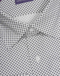 Patrick Hellmann Collection White Shirt With Small Black Drops Pattern thumbnail 2